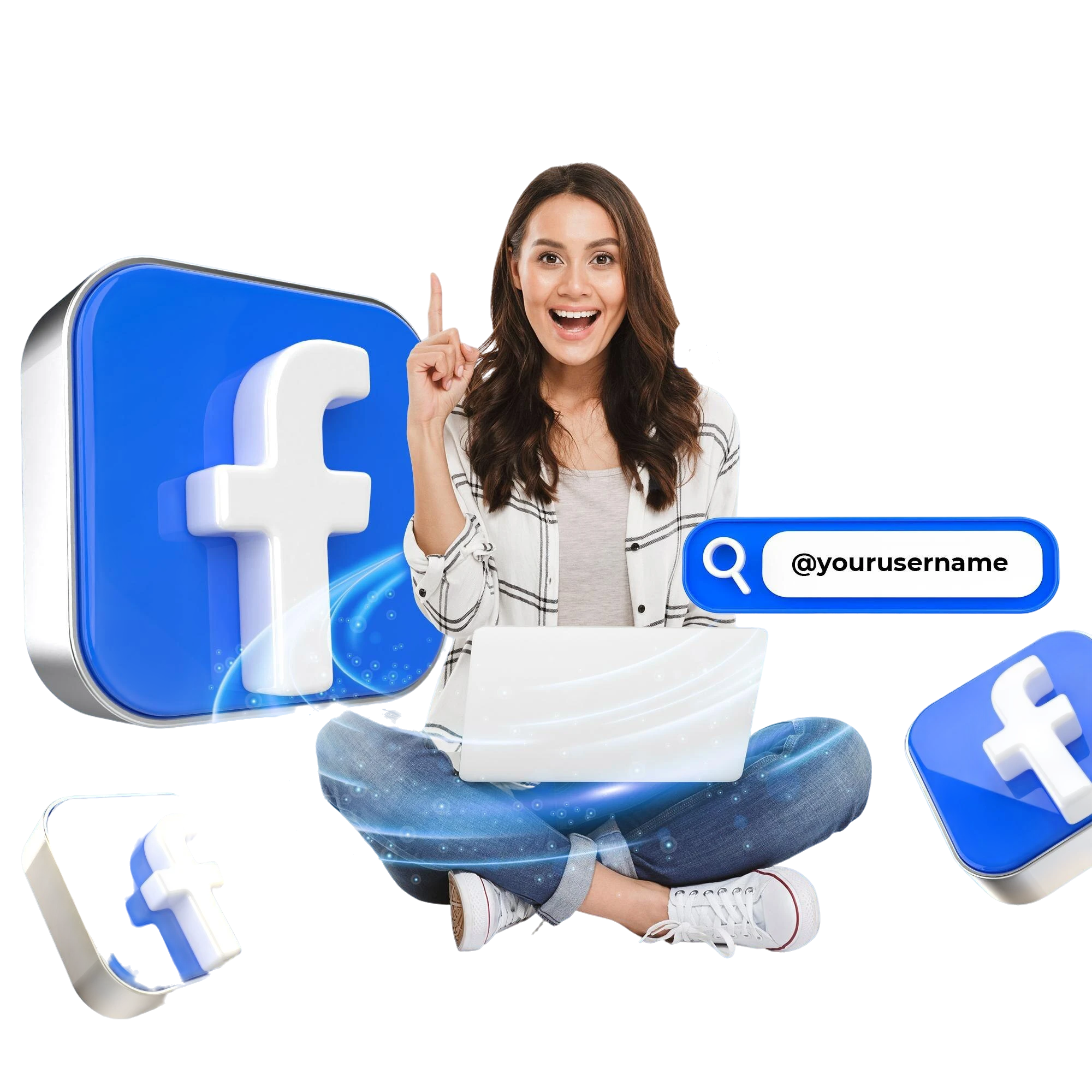 banner-icon-profile-facebook-3d-rendering-label-isolated