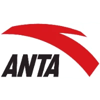 ANTA logo with red swoosh and bold black text on white background.
