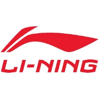 Li-Ning sports apparel logo on a pink background.