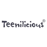 Teenilicious logo design with playful font and vibrant style for brand identity.