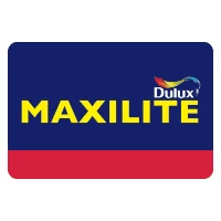 Maxilite paint product logo with Dulux branding, vibrant color palette, and bold text.
